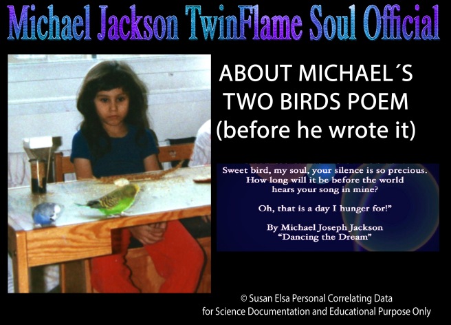 Susan Elsa 1988 with her TWO BIRDS before Michael published the Poem for his Book Dancing the Dream © Michael Jackson TwinFlame Soul Official